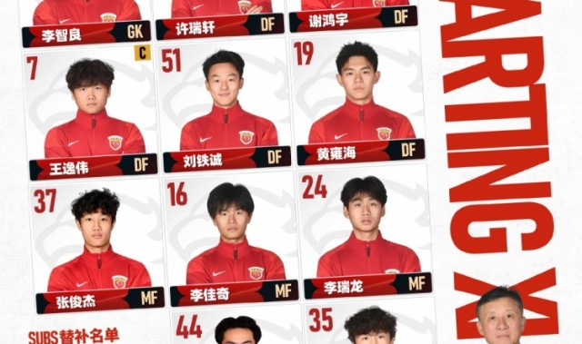 中乙第4轮北京理工vs上海海港富盛经开，今日首发名单